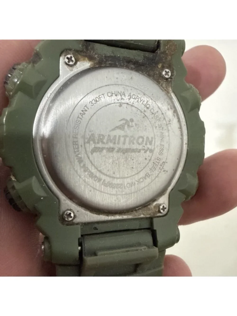 ARMITRON Men's Digital Watch MD12259 (R) 330ft 40/8284 Green